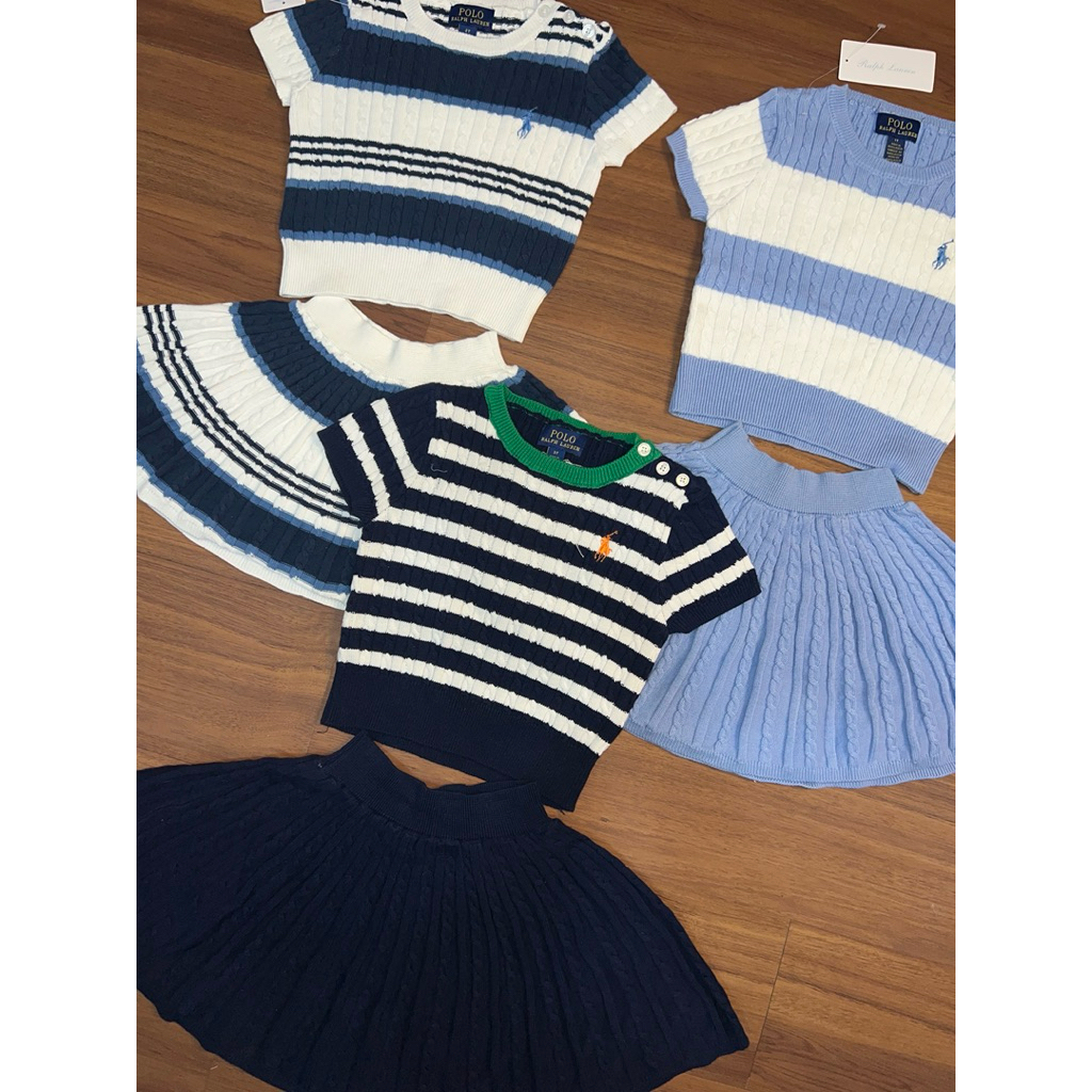 • POLO Ralph Lauren • Set Rok Anak Perempuan Polo Knit Rajut Bordir