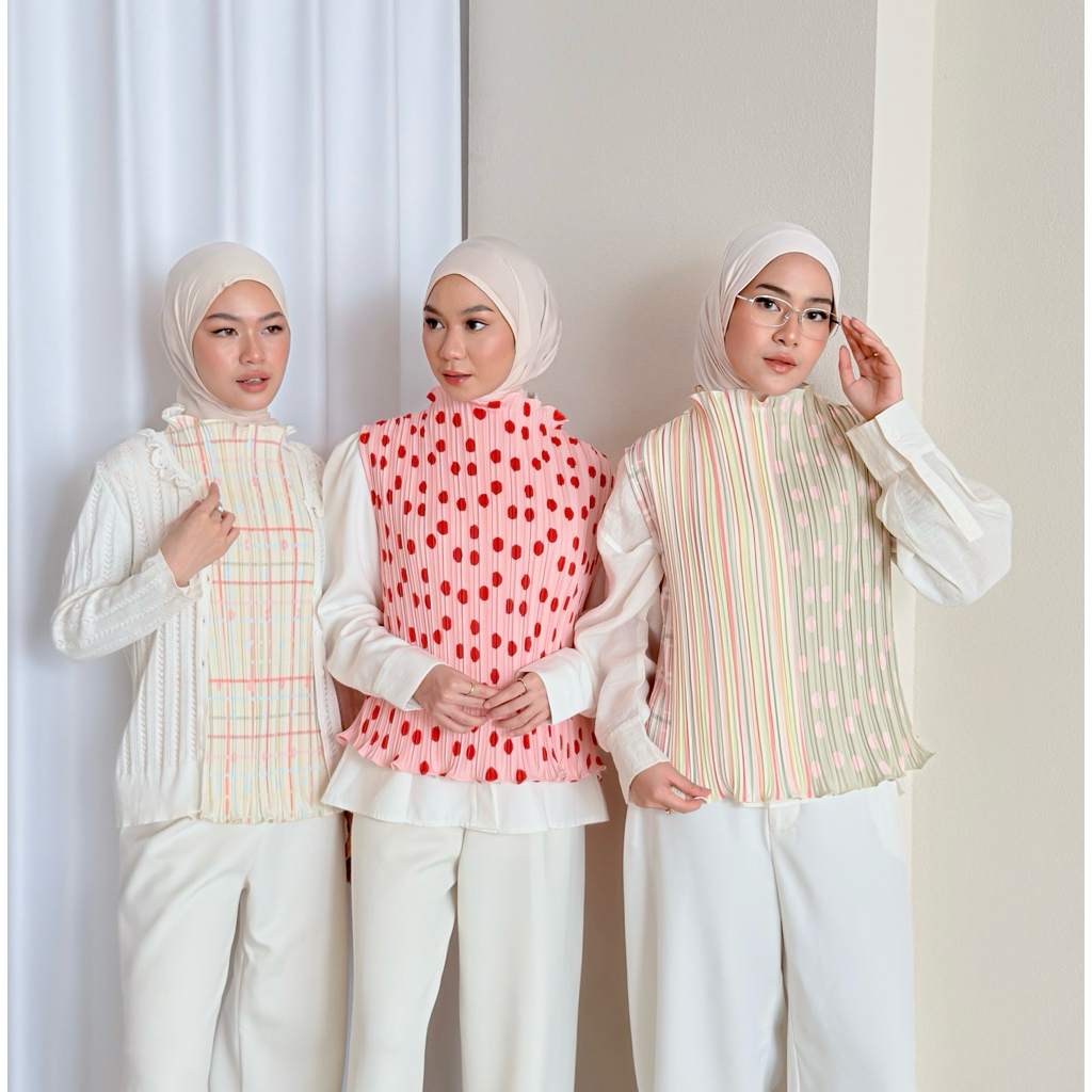 Sleeveless Top Inner Plisket  Vol II Wanita Motif Floral dan Mix Pattern - Atasan Tanpa Lengan