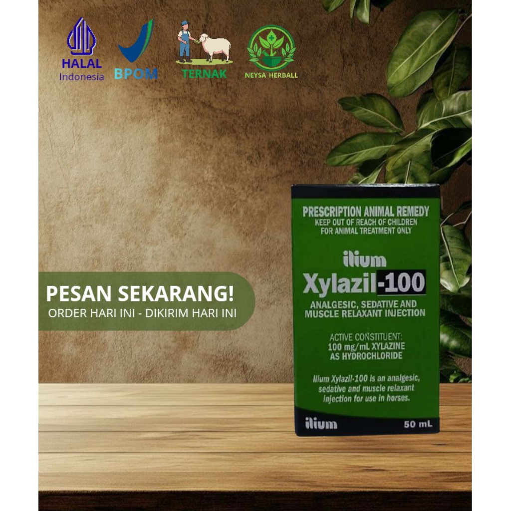Xylazil-100 obat injeksi anestesi, analgesik, dan pelemas otot khusus untuk hewan (biasanya kuda dan