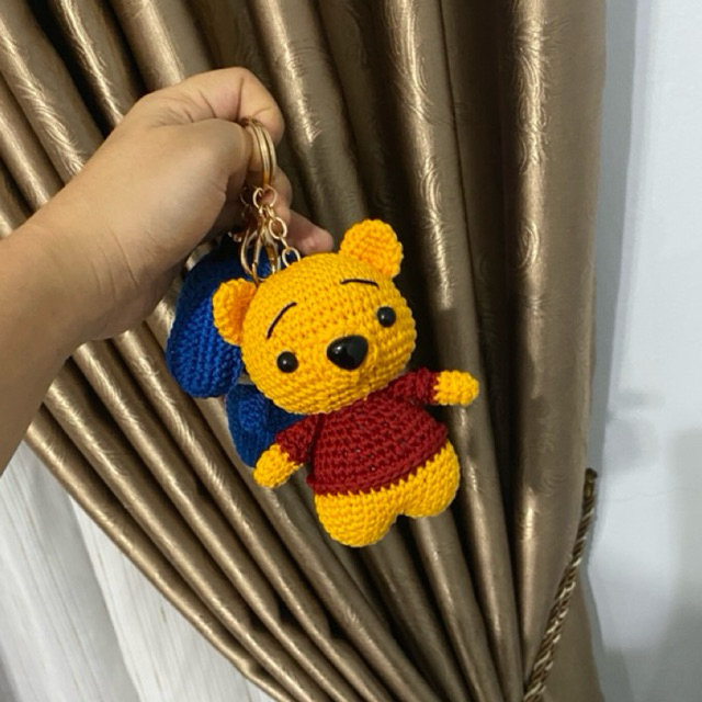 Winnie the pooh amigurumi - Winnie the pooh crochet - Winnie the pooh bagcharm - Gantungan tas Winni