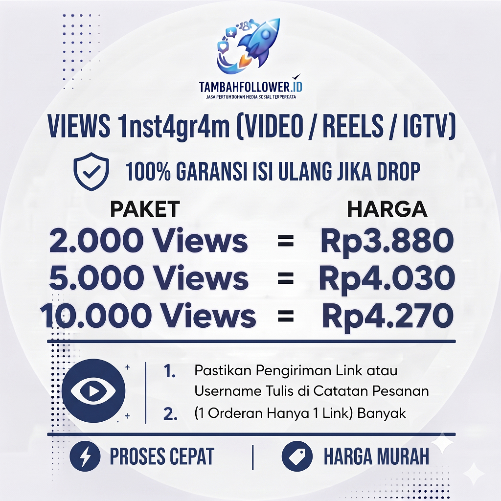 Views Reels 1nstagr4m Real Akun Global - 100% Bergaransi Isi Ulang Bila Drop