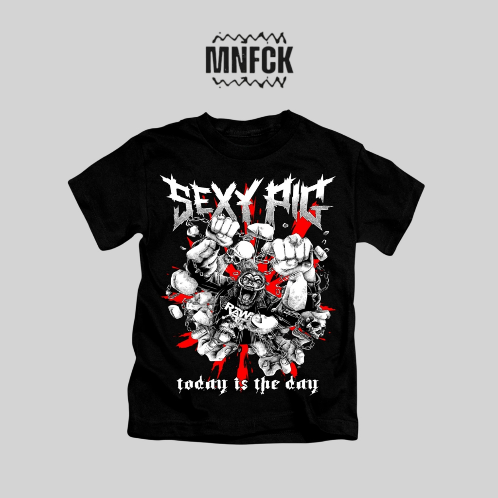 ORIGINAL T-shirt Kaos Band SEXY PIG Official Merchandise Baju Atasan Unisex Warna Hitam
