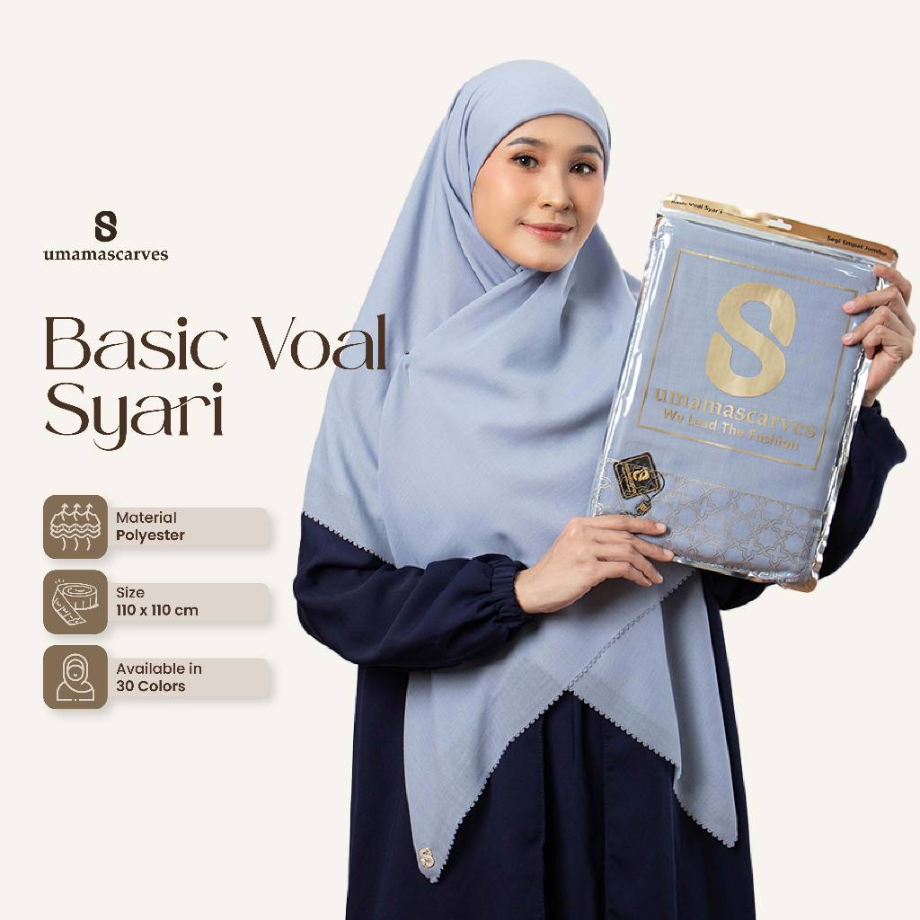 Umamascarves - Kerudung Basic Voal Syari 130x130cm Posh