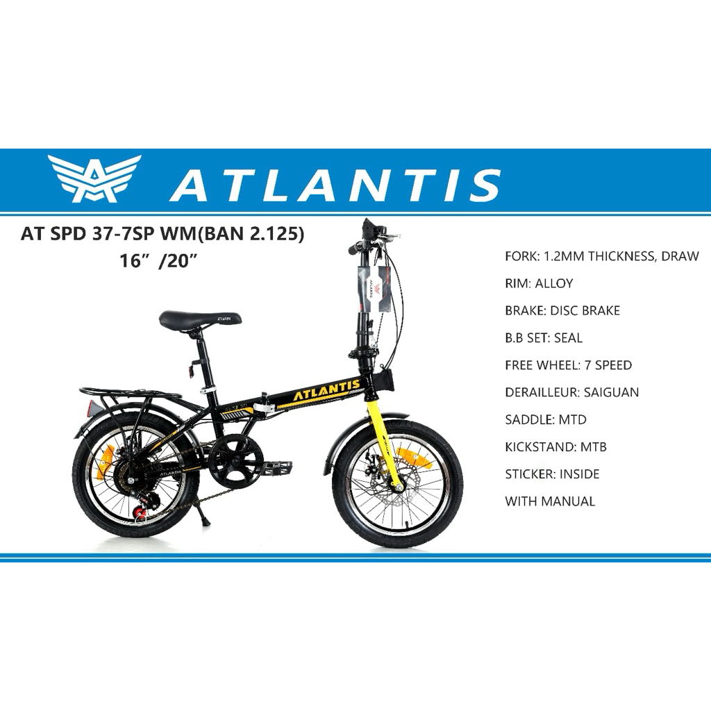 [SUDAH RAKIT] ATLANTIS LIPAT UNISEX UKURAN 20