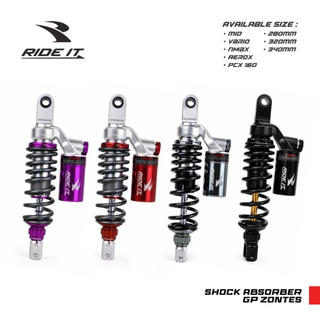 [RIDE IT] SHOCK MONOSHOCK GP ZONTES 280 310 320 330 340 MM MATIC BEBEK