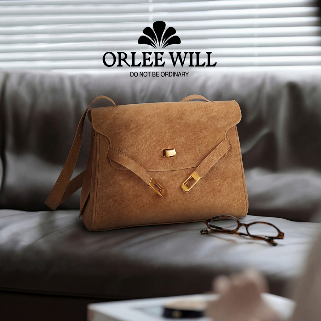 ORLEE WILL Tas Bahu Suede Cokelat Wanita