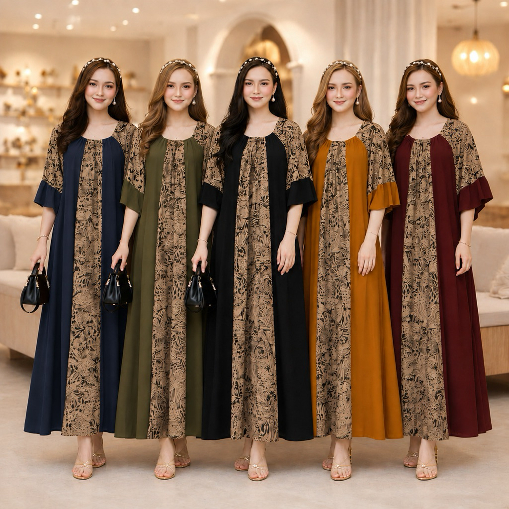 DASTER LALISA COMBI FUJI LEOPARD DRESS RAYON TEBAL LD 120