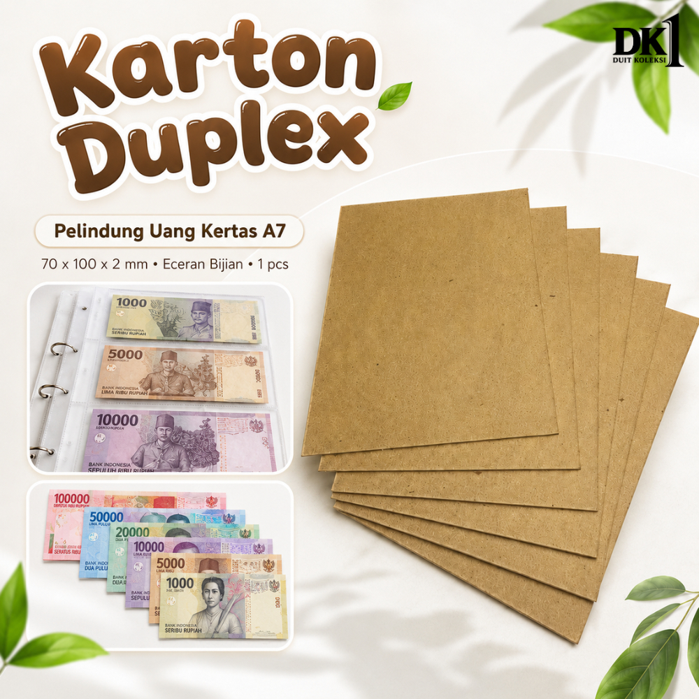 Karton Duplex Pelindung Uang Kertas A7 70 x 100 x 2 mm Eceran Bijian 1 pcs