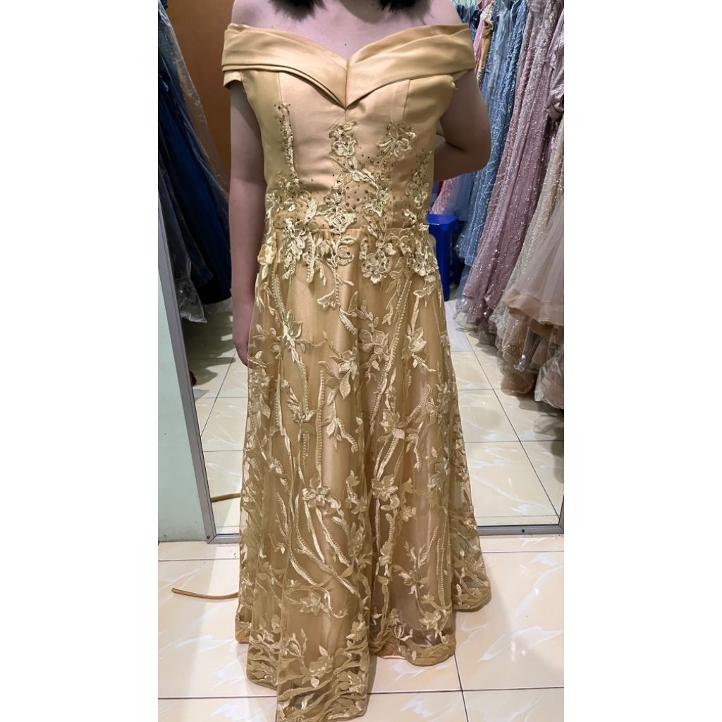 gaun gold preloved