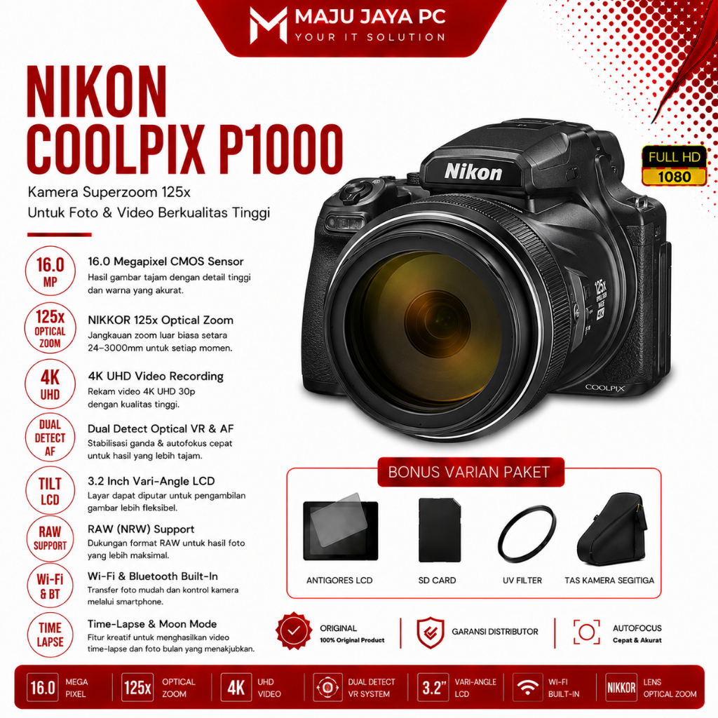KAMERA NIKON COOLPIX P1000 / KAMERA ZOOM NIKON COOLPIX P1000