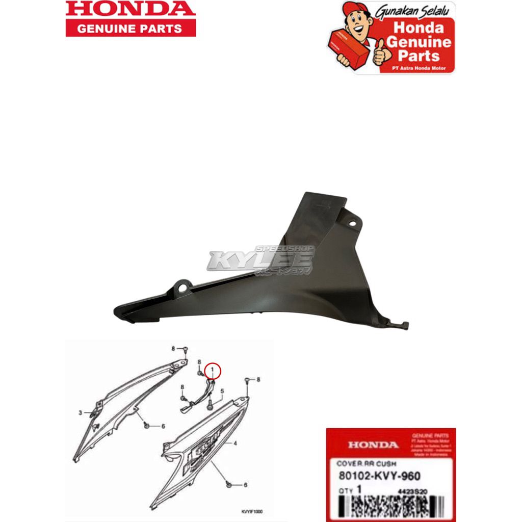 80102-KVY-960 COVER, RR, CUSHION cover shock belakang beat karbu original HONDA GENUINE PART