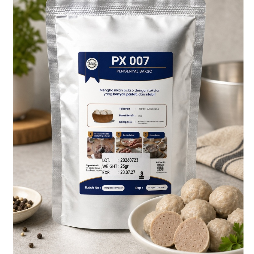 Pengenyal pentol Takar PX 007 | Premix untuk hasil pentol & bakso yang lebih kenyal - Praktis & coco