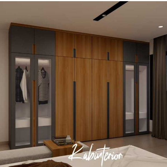 Custom Built-in Wardrobe Sekat Minimalist HPL