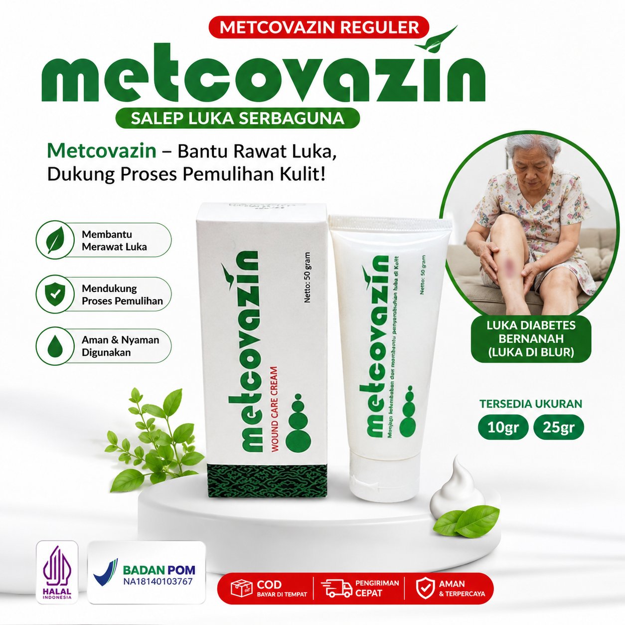 Salep Metcovazin Obat Luka Diabetes Bernanah Luka Basah Terbuka Infeksi Kulit Salep Perawatan Anti B