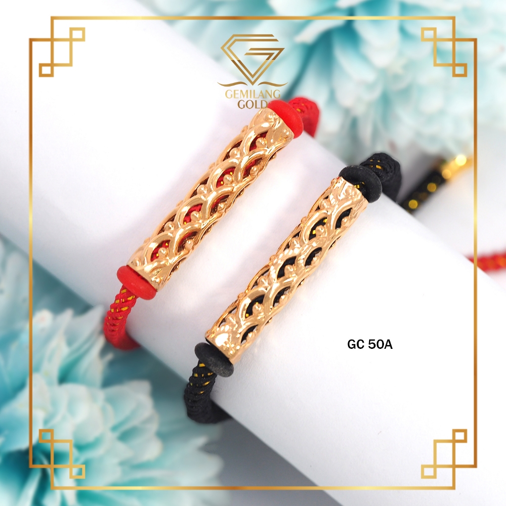 Gelang Tali Charn Emas Rose Gold Kadar 8K/375 Gemilang Gold ID (GC 50A)