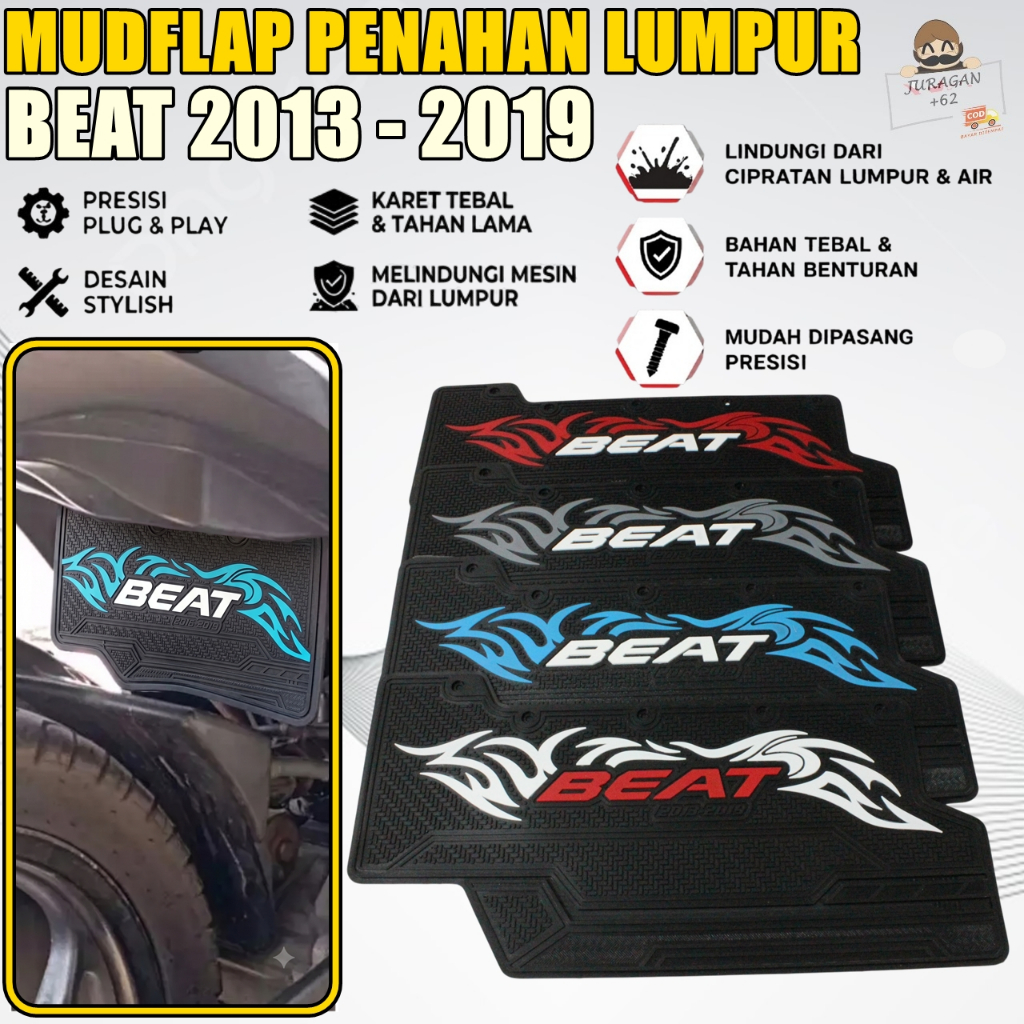MUDLAP BEAT OLD ESP FI 2013 - 2019 MUDFLAP MUD LAP FLAP PENAHAN LUMPUR MOTOR HONDA