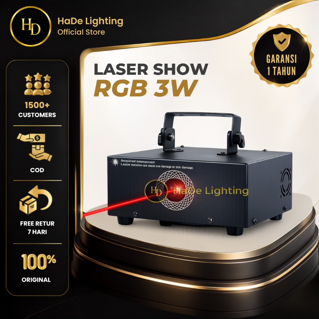 Laser Show 3 Watt - Lampu Laser Panggung Diskotik Mini Laser RGB 3 Watt