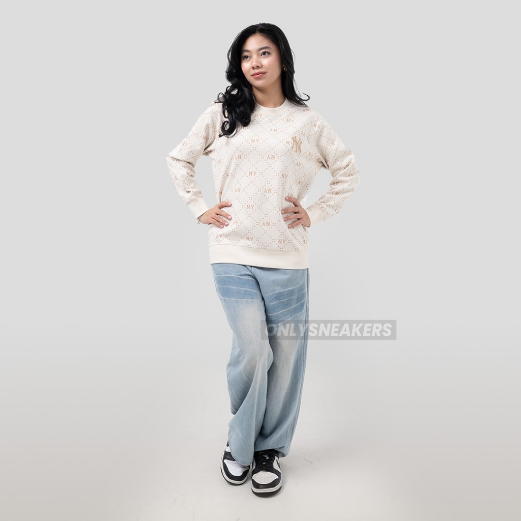MLB NEW YORK YANKEES MONOGRAM BEIGE SWEATSHIRT