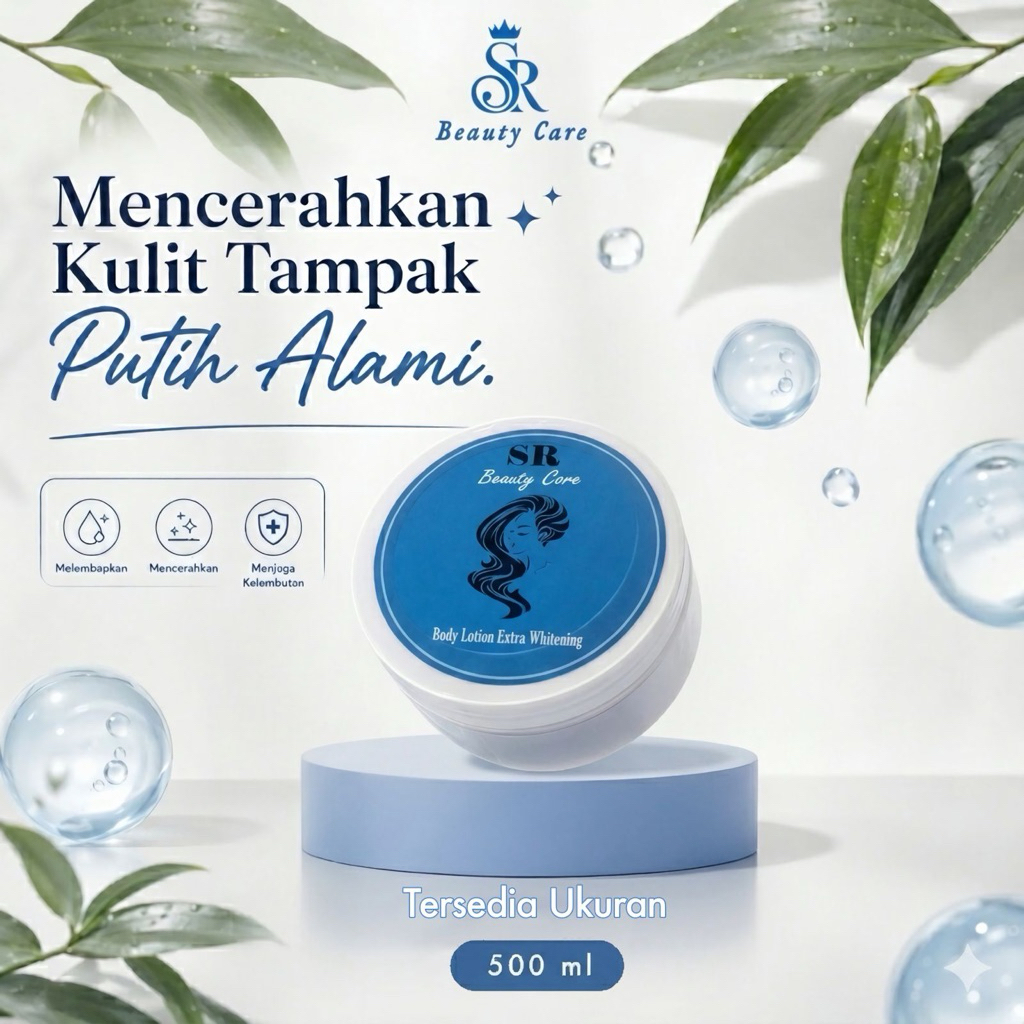 SR Beauty Care Body Lotion Extra Dosting ( EXT DS)dan  extra Whitening 500 ml Mencerahkan Kulit Tamp