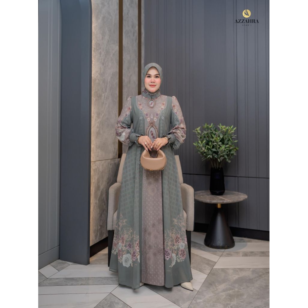 Gamis Syari Mewah Bunga Series By Azzahra Syari / Gamis Syari Cantik / Gamis Syari Premium