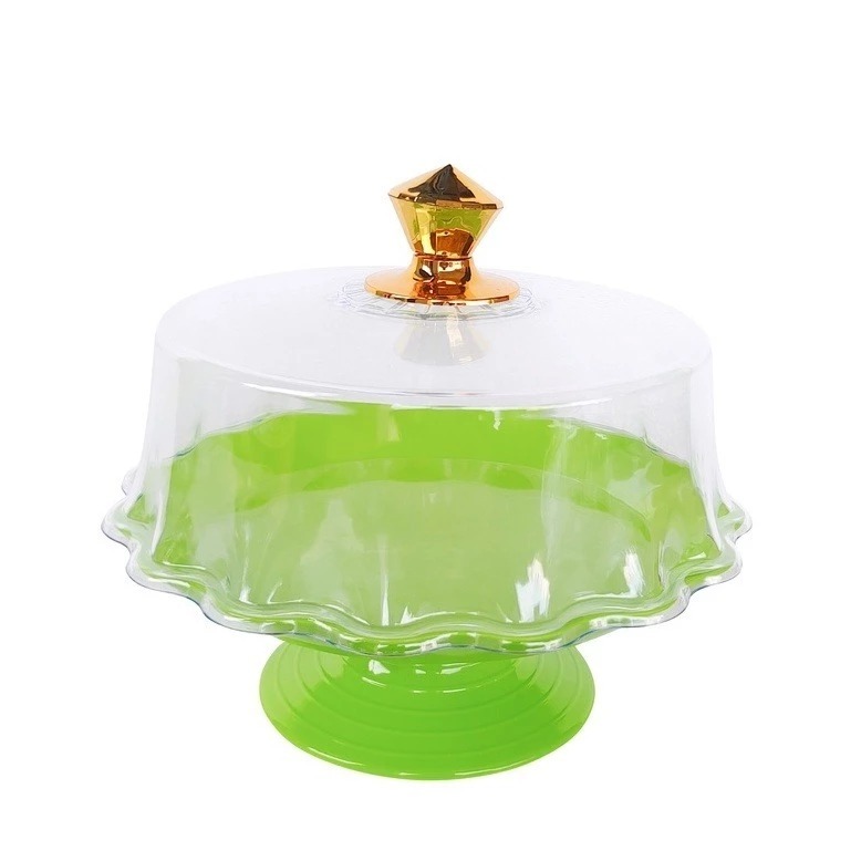 Tempat Kue CakeTray Tempat Bosara Wadah Kue Meja Kue Cantik Bening Transparan TK 1026 Golden Sunkist