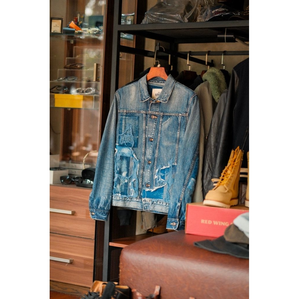 Levis Boro Made & Crafted Vintage Denim Jacket Size S Original Made In Japan