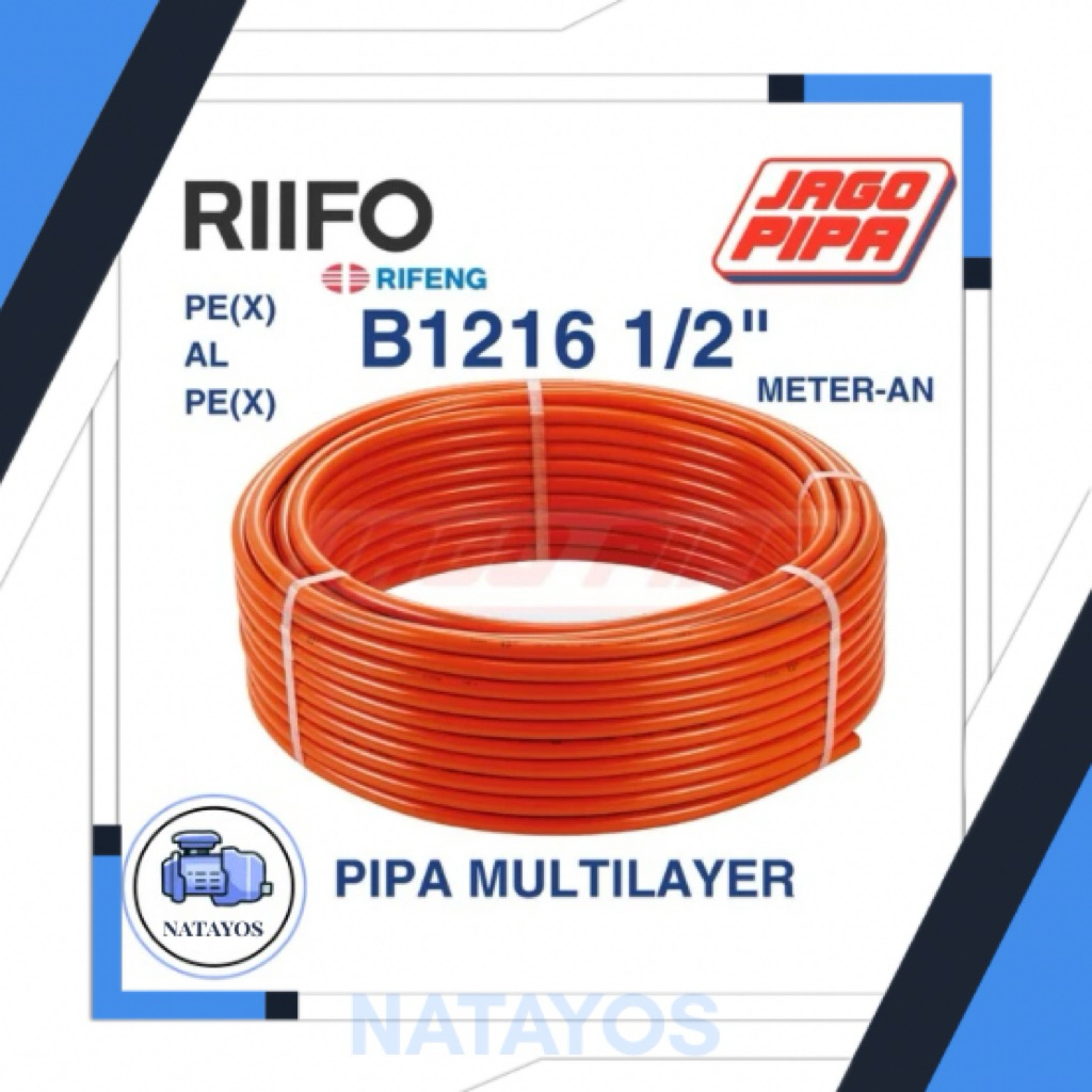 Rifeng / Riifo Pipa Orange air panas 1/2" inch, Pipa Pex Alpex Water Heater 50 Meter ( 1Roll )RIFENG