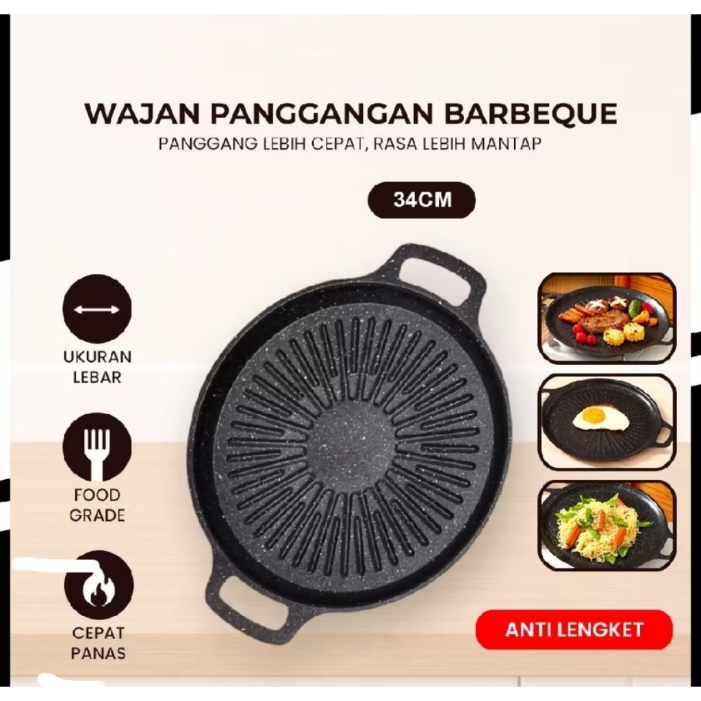 Multi Grill pan Kotak/ Korean grill pan/smokelees grill pan / Bulgogi pan