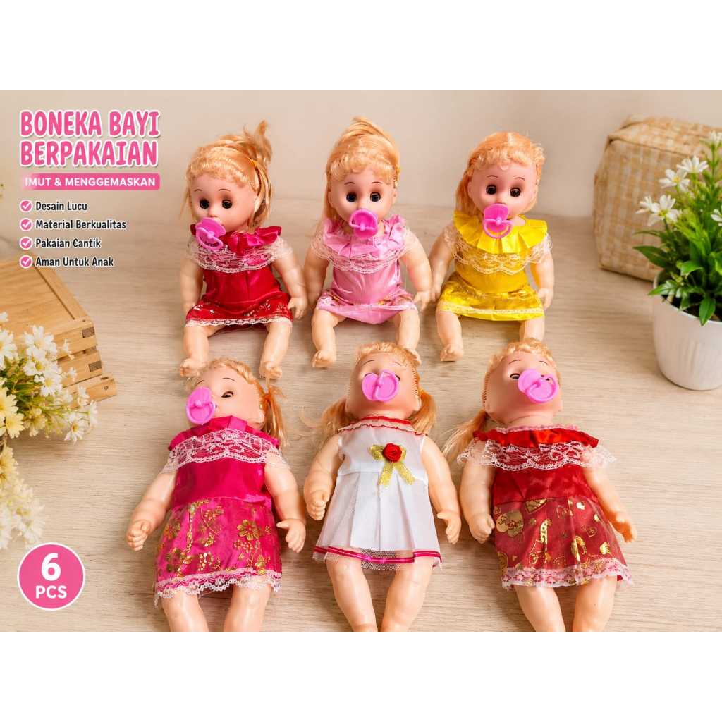 Boneka Bayi Empeng Lucu 25 cm – Baby Doll dengan Empeng Bisa Nangis mama papa