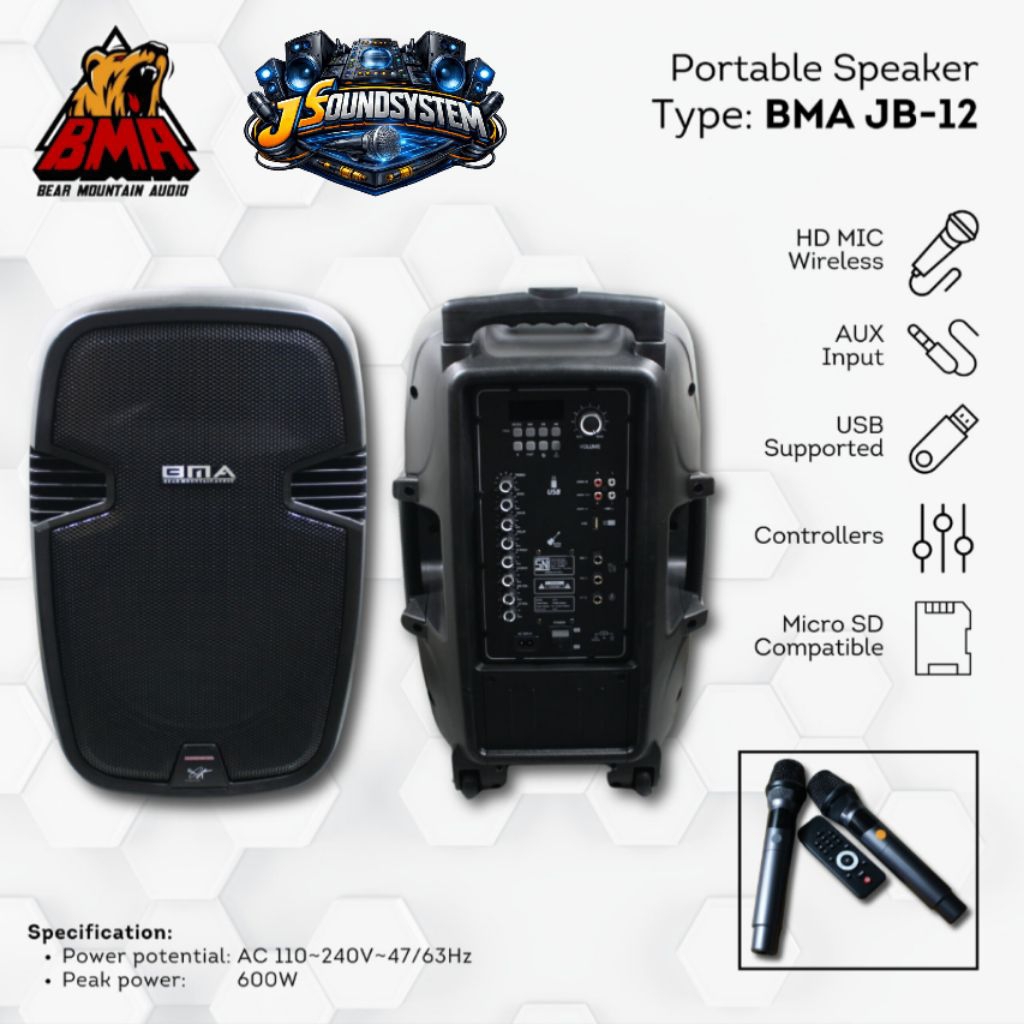 SPEAKER PORTABLE BMA / BMA JB 12 / SPEAKER 12 INCH