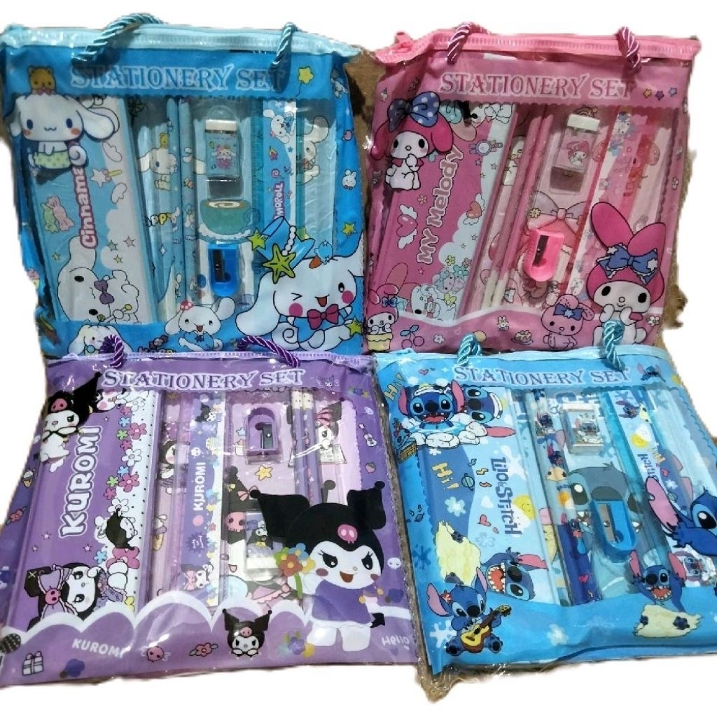 Study Set Alat Tulis Set Anak Motif Karakter 8805 - Paket Lengkap dengan Pensil 2B Mistar & Notebook