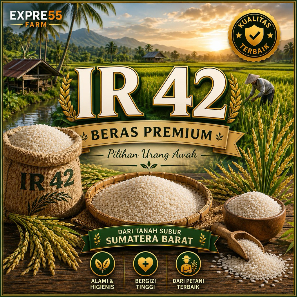 Beras IR42 Super Padang Bareh Solok Sumatera Barat beras pera