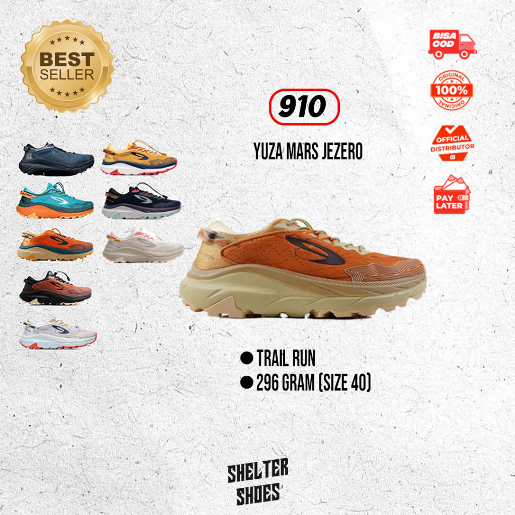 SEPATU RUNNING NINETEN 910 YUZA MARS JEZERO SEPATU LARI TRAIL RUN HIKING TRACKING | AURORUN KANZAKI 