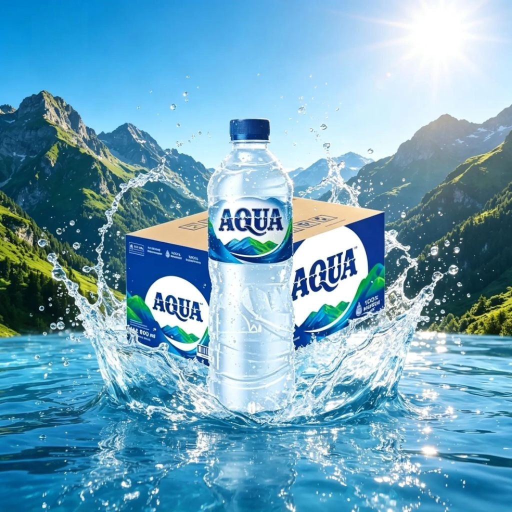 AQUA Botol Sedang 600ml 1 Dus