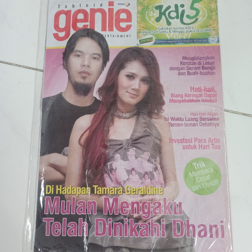 Tabloid langka Genie Double Cover Ahmad Dhani & Kasus Mayangsari, Afgan, Yuni Shara, dll
