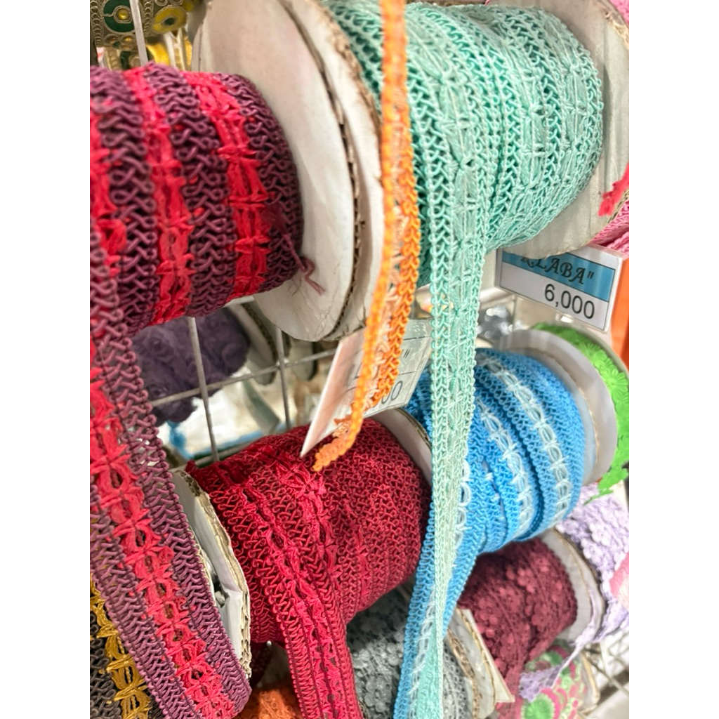 (Meteran)Renda Laba-Laba Lebar 3cm/Renda Bordir Silang/Renda Bordir/Renda Laba Laba Bordir