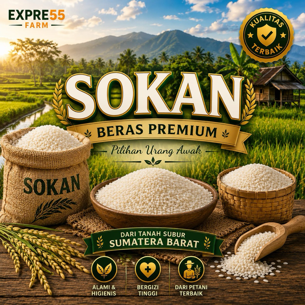 Beras SOKAN 1 KG Bareh Solok Beras Padang Beras Solok Beras Nasi Padang Beras Sumatera Barat Beras P