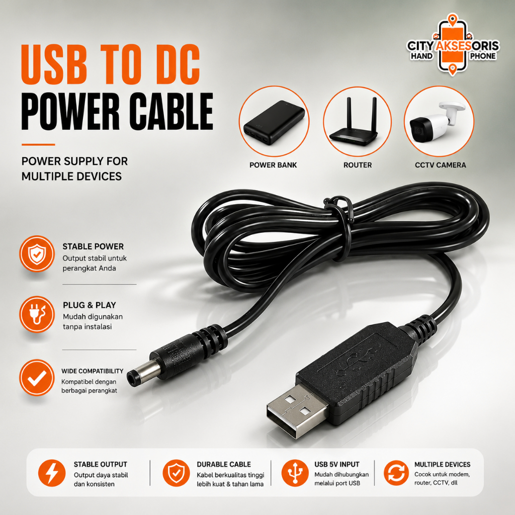 Kabel Vibox Power usb DC 12V Modem orbit telkomsel Kabel Wifi 5V to 12V
