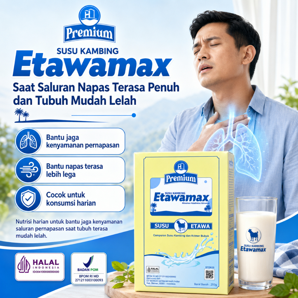 Susu Kambing Etawamax Senjata Lawan Dahak Membandel dan Dada Berat