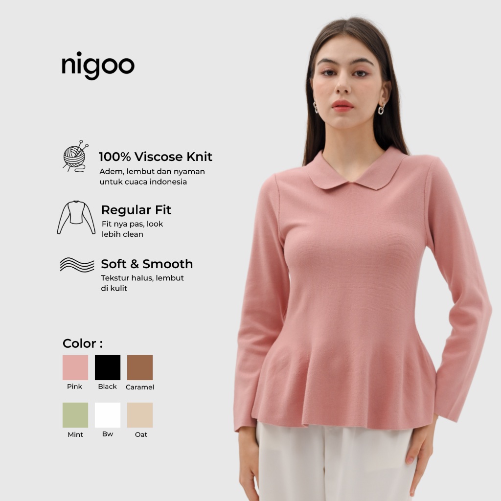 NIGOO Noa Knit Top Knitwear Atasan Wanita