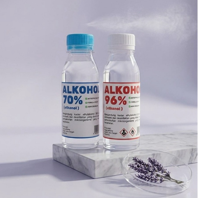 ALKOHOL / ETANOL 96% & ALKOHOL / ETANOL 70% KEMASAN 100ml