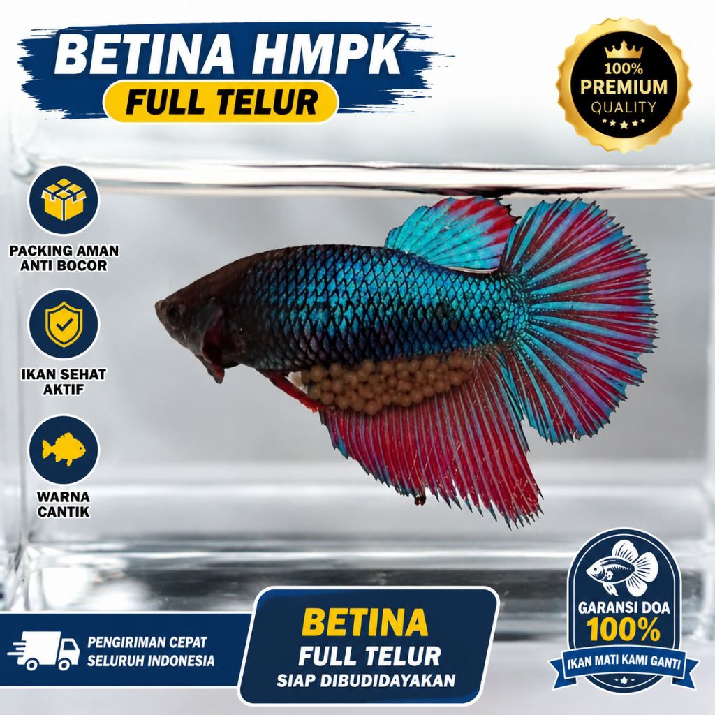 Hiasan aquarium cupang HMPK female full telur