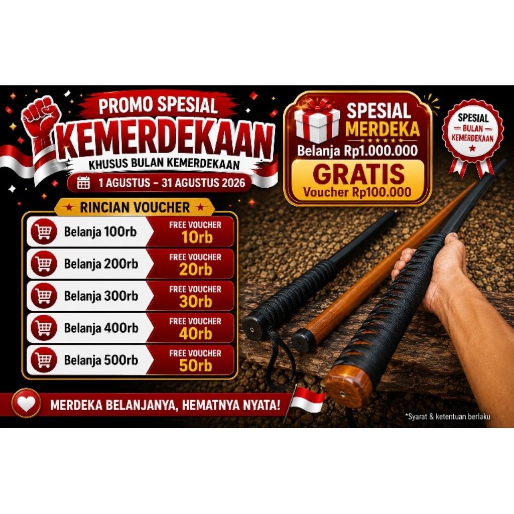 Pedang Kayu Bokken Kayu Jati Solid Latihan