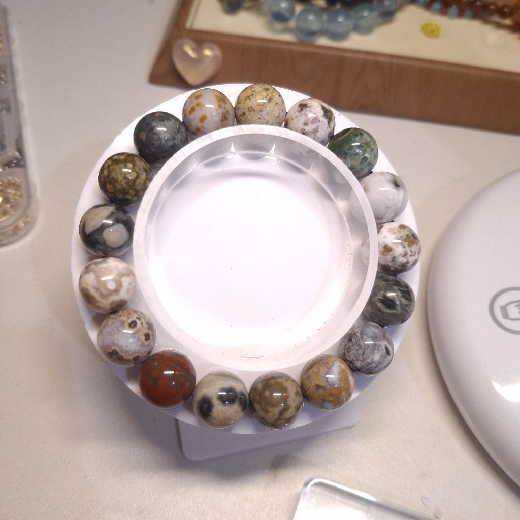 Bracelet Ocean Jasper Stone 11.5mm | Natural Stone