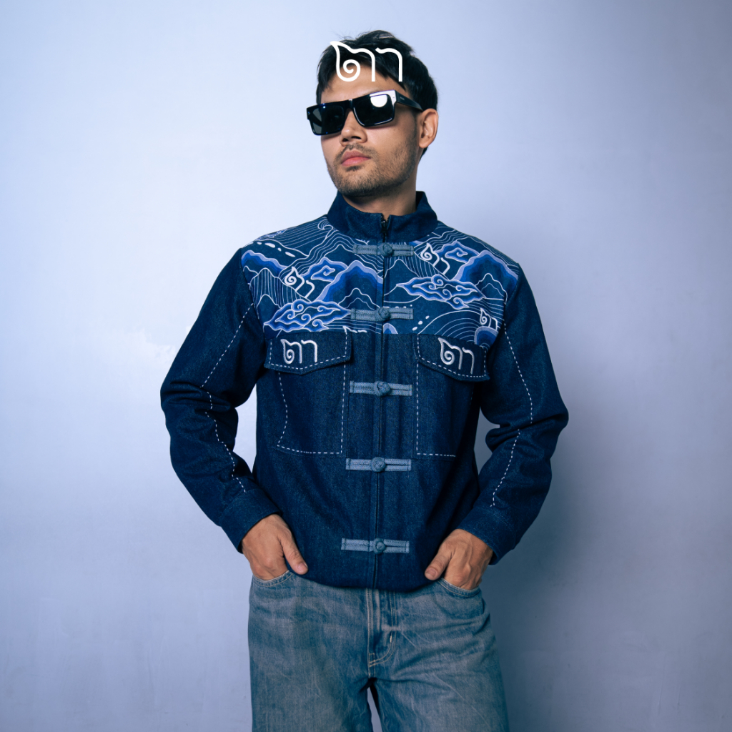 MOMEN Batik Arshaka Denim Jacket Biru KBT