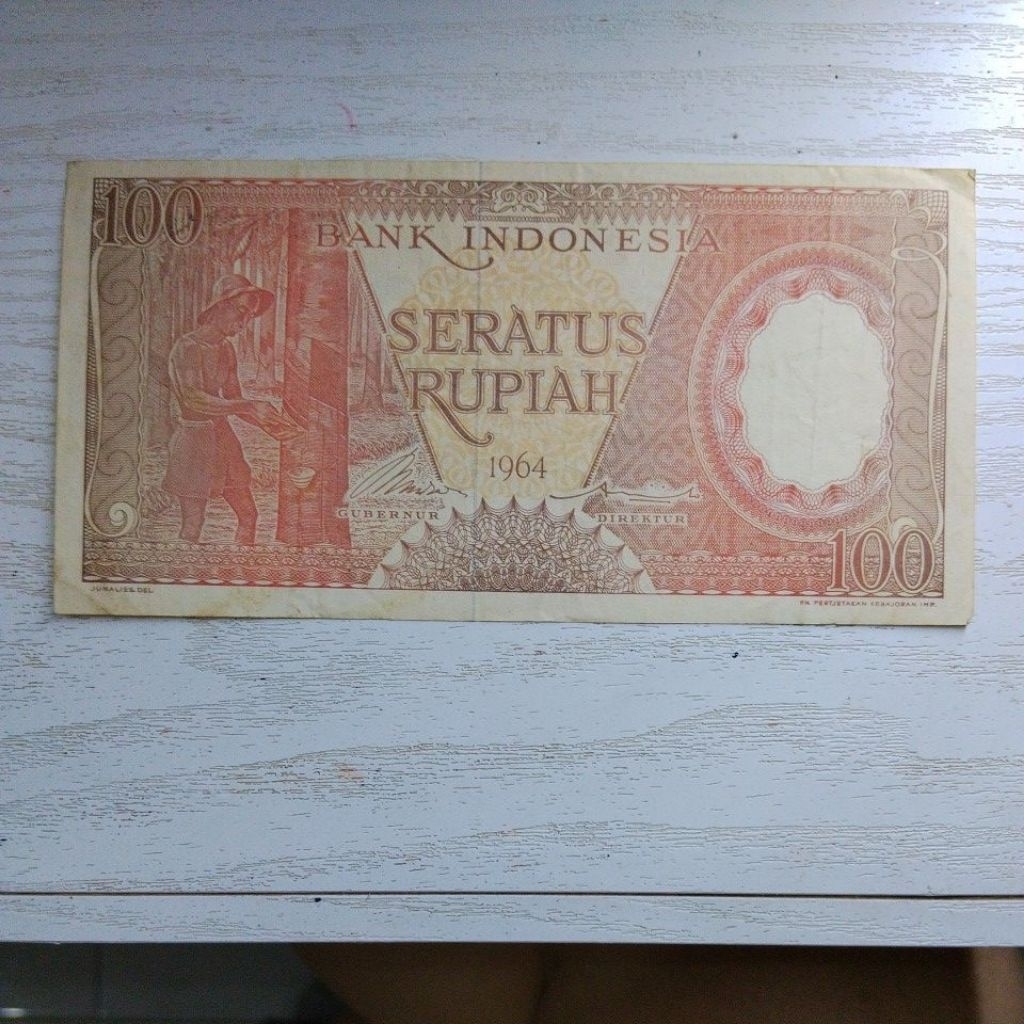 Uang Kertas Indonesia Kuno Seratus Rupiah Kluaran thn 1964..