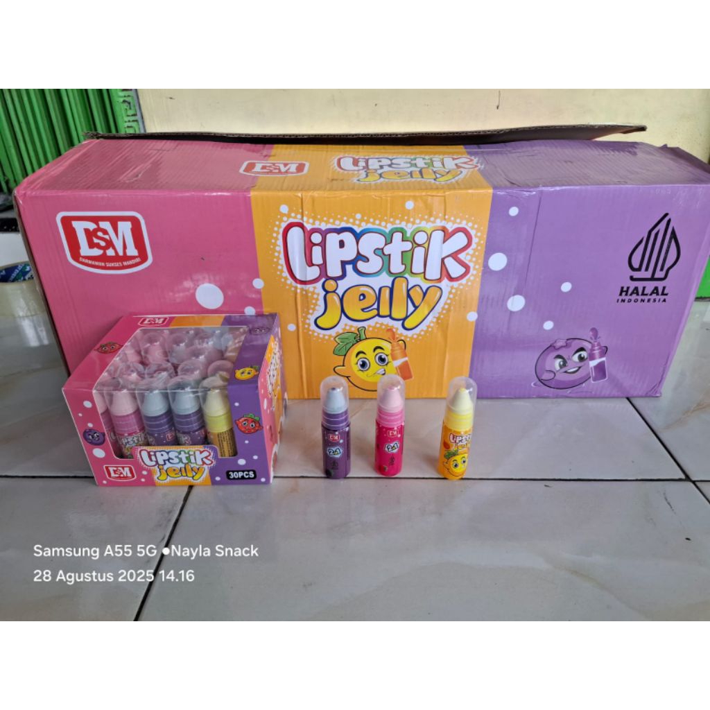 Permen jelly berbentuk lipstik DSM isi 30 psc
