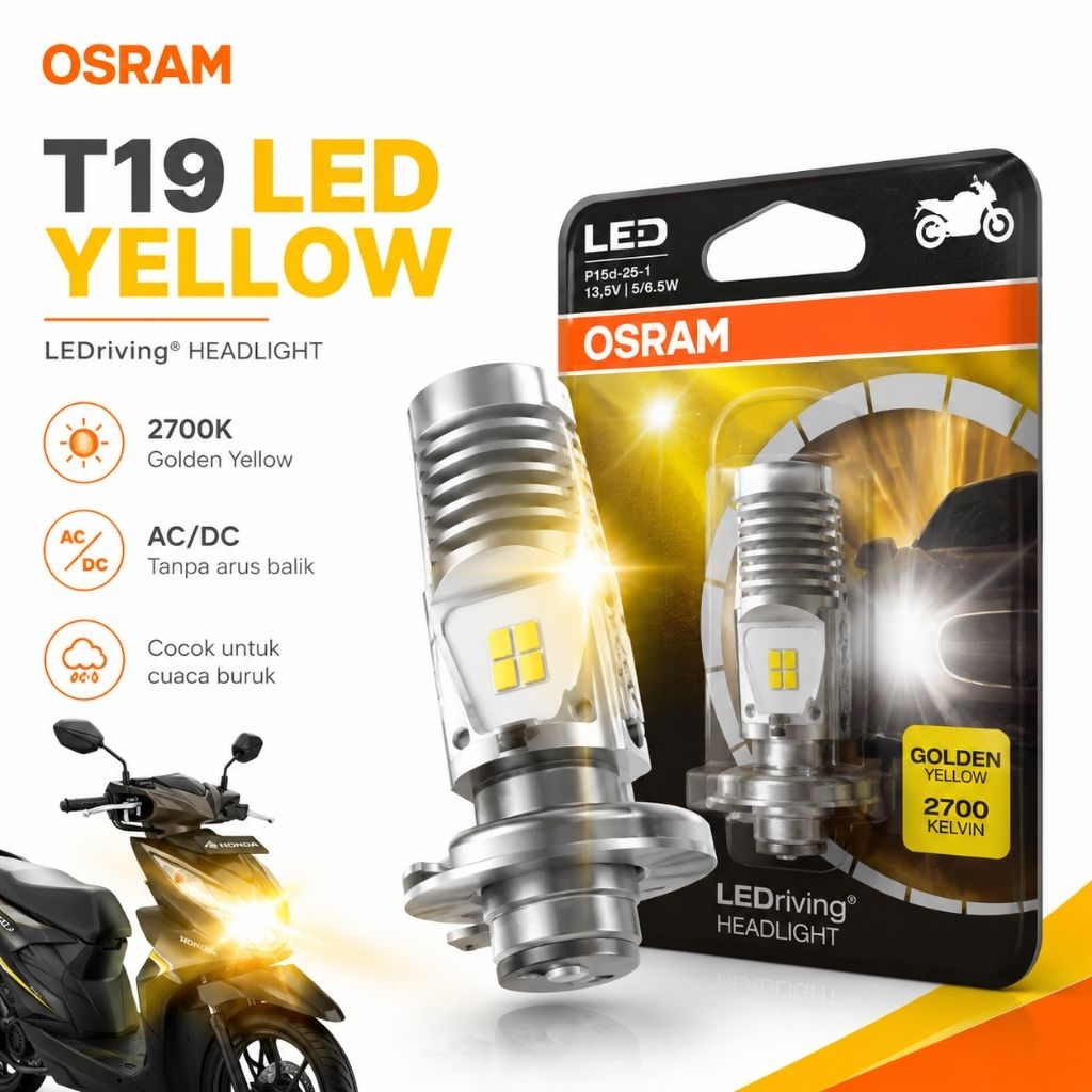 LAMPU LED PUTIH UTAMA MOTOR BEBEK MATIC H6 OSRAM T19 H6 H4 HS1 XENON : SUPRA KHARISMA JUPITER VARIO 