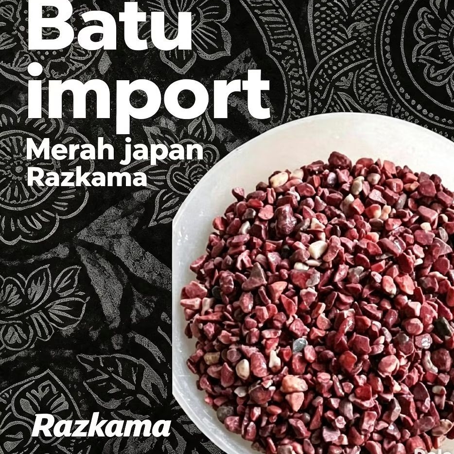 Batu merah red japan 1kg/Batu sikat merah/Batu merah maron/Batu krikil merah/Batu merah marom