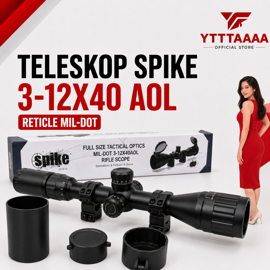 Teleskop Senapan Hakko Ring Gold 4x40 – Tube 30mm Mounting Double Baut